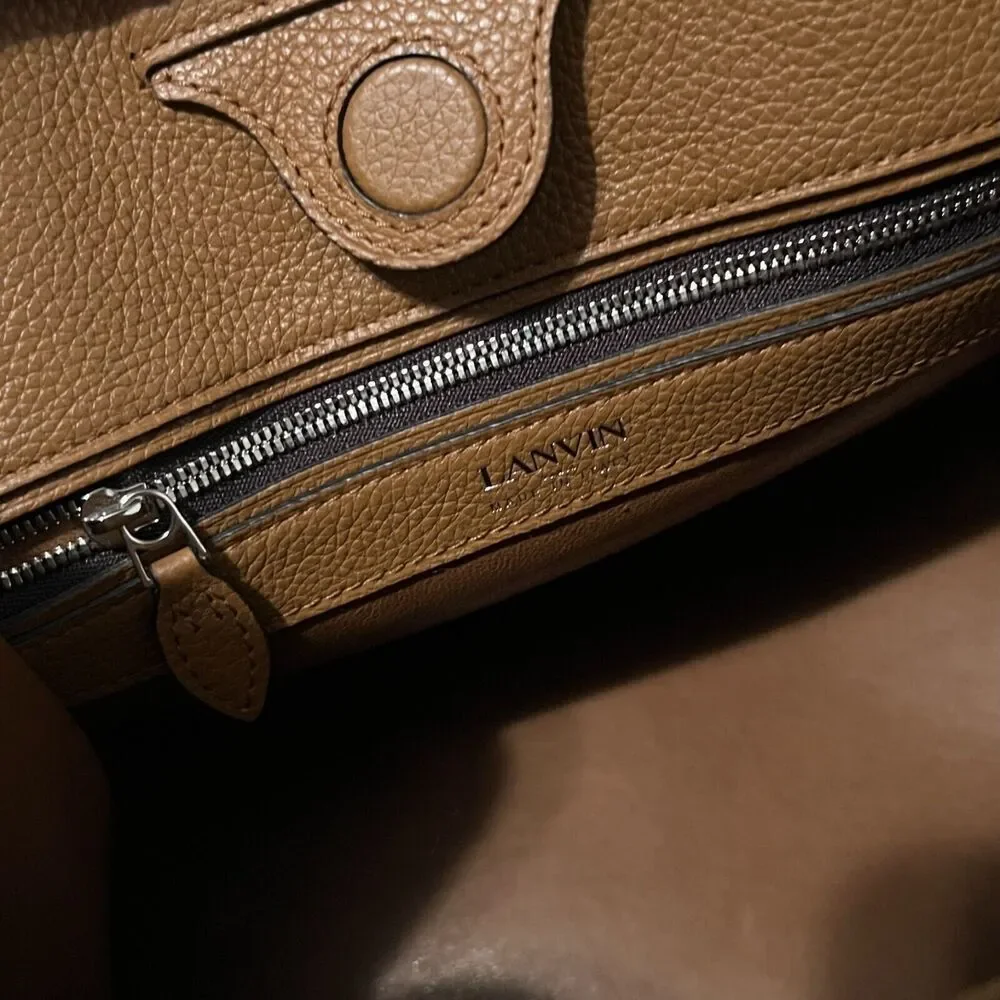 Lanvin Bogey Top Handle Bag Small Sahara/Wood NEW